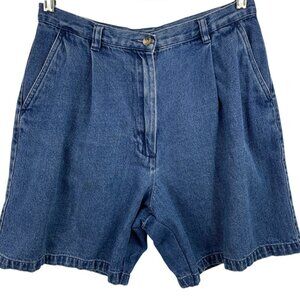 Charter Club Classics Womens Size 10 Blue Pleated Denim Jean Shorts Vintage